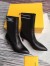 Fendi Leather And Stretch Fabric Ankle Boots