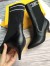 Fendi Leather And Stretch Fabric Ankle Boots