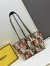 Fendi Small Roll Tote in Canvas with Multicolor FF Embroidery