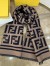 Fendi Brown Wool And Silk Scarf 