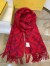 Fendi Red Cashmere FF Long Scarf