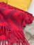 Fendi Red Cashmere FF Long Scarf