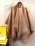 Fendi Karl Poncho In Beige Wool and Cashmere