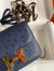 Hermes Constance 18 Handmade Bag In Blue Iris Ostrich Leather