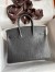 Hermes Birkin 25 Retourne Handmade Bag In Graphite Matte Alligator Leather