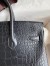 Hermes Birkin 25 Retourne Handmade Bag In Black Matte Alligator Leather