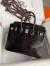 Hermes Birkin 25 Retourne Handmade Bag In Black Shiny Alligator Leather