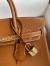 Hermes Birkin 25 Retourne Handmade Bag In Gold Barenia Calfskin