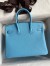 Hermes Birkin 25 Retourne Handmade Bag In Blue Aztec Chevre Mysore Leather