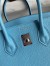 Hermes Birkin 25 Retourne Handmade Bag In Blue Aztec Chevre Mysore Leather