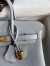 Hermes Birkin 25 Retourne Handmade Bag In Blue Glacier Clemence Leather