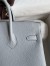 Hermes Birkin 25 Retourne Handmade Bag In Blue Glacier Clemence Leather