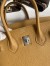Hermes Birkin 25 Retourne Handmade Bag In Biscuit Clemence Leather