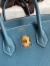 Hermes Birkin 25 Retourne Handmade Bag In Blue Jean Clemence Leather