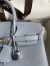 Hermes Birkin 25 Retourne Handmade Bag In Blue Lin Clemence Leather 