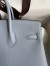 Hermes Birkin 25 Retourne Handmade Bag In Blue Lin Clemence Leather 