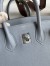 Hermes Birkin 25 Retourne Handmade Bag In Blue Lin Clemence Leather 