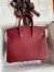 Hermes Birkin 25 Retourne Handmade Bag In Bordeaux Clemence Leather