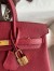 Hermes Birkin 25 Retourne Handmade Bag In Bordeaux Clemence Leather