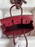 Hermes Birkin 25 Retourne Handmade Bag In Bordeaux Clemence Leather