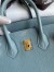 Hermes Birkin 25 Retourne Handmade Bag In Ciel Clemence Leather 