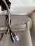 Hermes Birkin 25 Retourne Handmade Bag In Etain Clemence Leather