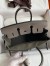 Hermes Birkin 25 Retourne Handmade Bag In Etain Clemence Leather