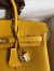 Hermes Birkin 25 Retourne Handmade Bag In Jaune Ambre Clemence Leather