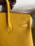 Hermes Birkin 25 Retourne Handmade Bag In Jaune Ambre Clemence Leather
