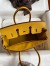 Hermes Birkin 25 Retourne Handmade Bag In Jaune Ambre Clemence Leather