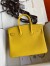 Hermes Birkin 25 Retourne Handmade Bag In Jaune de Naples Clemence Leather