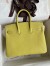 Hermes Birkin 25 Retourne Handmade Bag In Jaune Poussin Clemence Leather