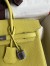 Hermes Birkin 25 Retourne Handmade Bag In Jaune Poussin Clemence Leather