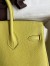 Hermes Birkin 25 Retourne Handmade Bag In Jaune Poussin Clemence Leather