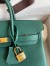 Hermes Birkin 25 Retourne Handmade Bag In Malachite Clemence Leather