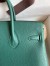Hermes Birkin 25 Retourne Handmade Bag In Malachite Clemence Leather