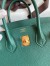 Hermes Birkin 25 Retourne Handmade Bag In Malachite Clemence Leather