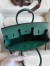 Hermes Birkin 25 Retourne Handmade Bag In Malachite Clemence Leather