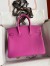 Hermes Birkin 25 Retourne Handmade Bag In Magnolia Clemence Leather 