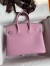 Hermes Birkin 25 Retourne Handmade Bag In Mauve Sylvestre Clemence Leather