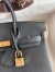 Hermes Birkin 25 Retourne Handmade Bag In Black Clemence Leather
