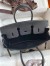 Hermes Birkin 25 Retourne Handmade Bag In Black Clemence Leather