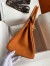 Hermes Birkin 25 Retourne Handmade Bag In Orange Clemence Leather