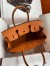 Hermes Birkin 25 Retourne Handmade Bag In Orange Clemence Leather