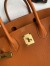 Hermes Birkin 25 Retourne Handmade Bag In Orange Clemence Leather