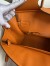 Hermes Birkin 25 Retourne Handmade Bag In Orange Clemence Leather