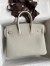 Hermes Birkin 25 Retourne Handmade Bag In Pearl Grey Clemence Leather