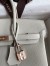Hermes Birkin 25 Retourne Handmade Bag In Pearl Grey Clemence Leather