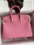 Hermes Birkin 25 Retourne Handmade Bag In Pink Clemence Leather