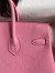 Hermes Birkin 25 Retourne Handmade Bag In Pink Clemence Leather